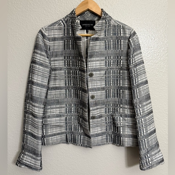 Lafayette 148 New York Metallic Padded Blazer - Picture 1 of 10